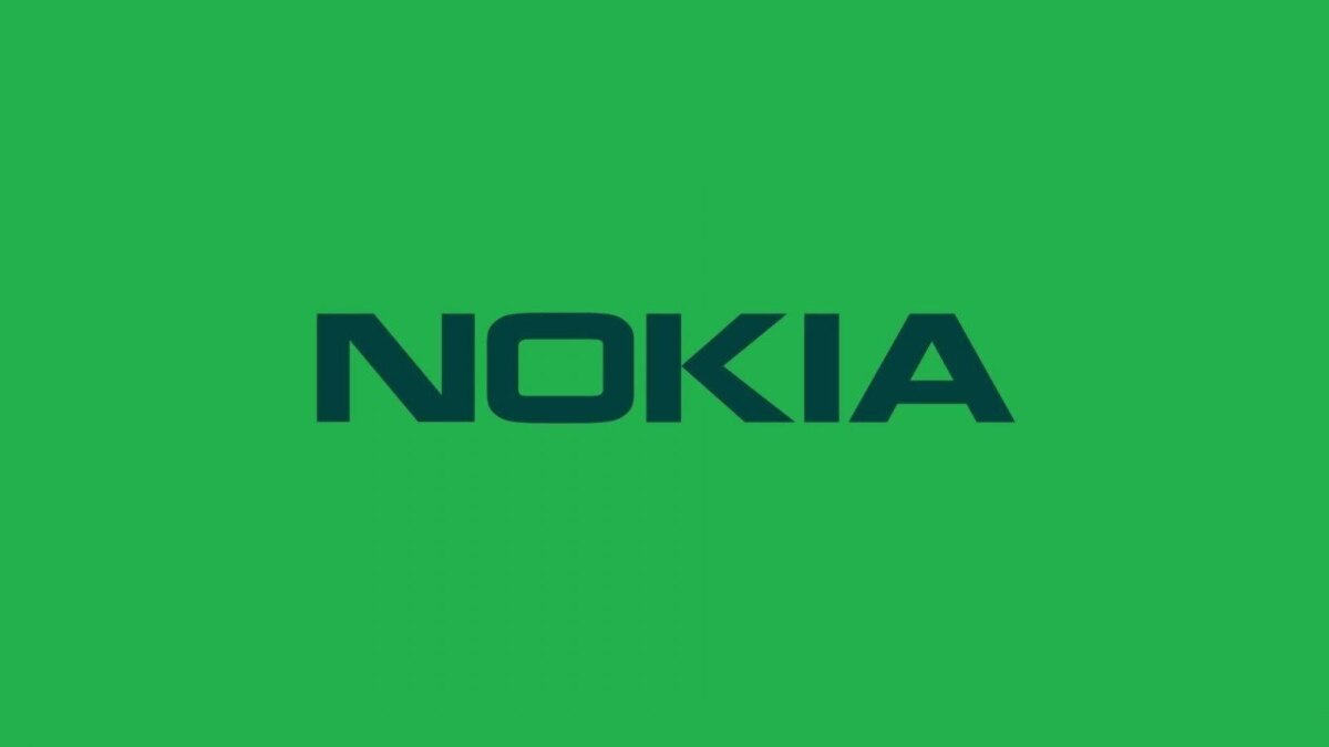 экран Nokia 2.3 с логотипом на зеленом фоне