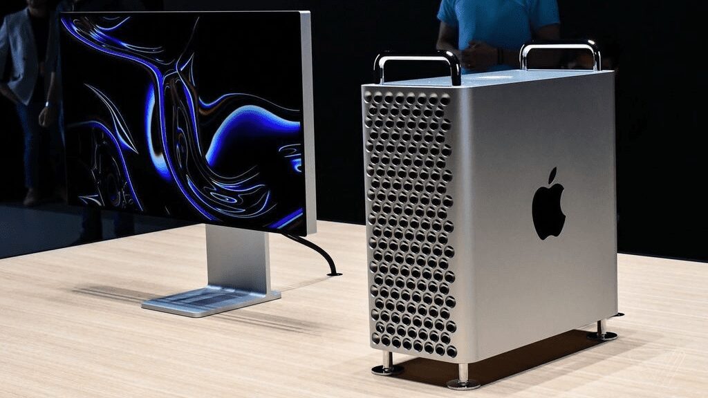 Моноблок Mac Pro с круглым вентиляционным отверстием на передней панели