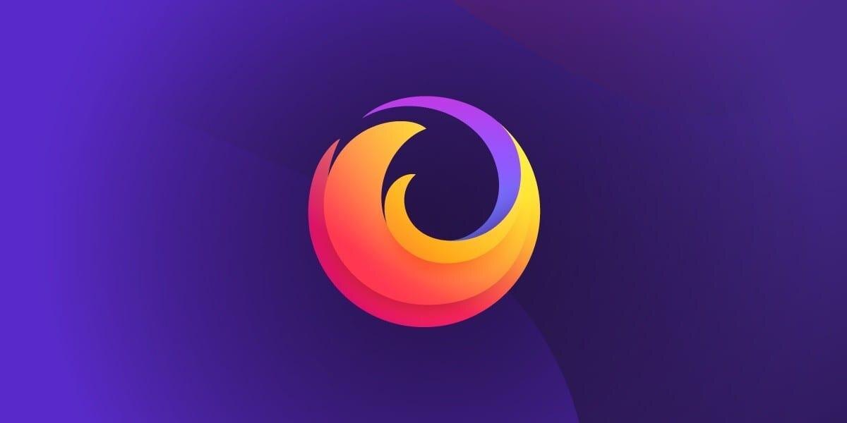 Логотип Firefox 71 на тёмном фоне с градиентами