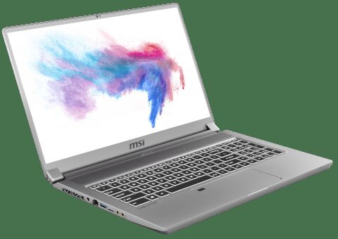 ноутбук MSI с мини-LED дисплеем в открытом виде