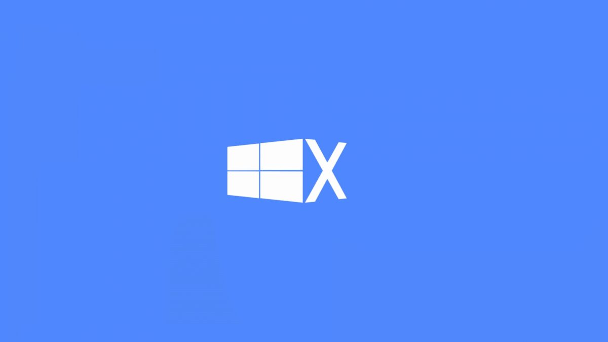 Значок Windows 10X на синем градиентном фоне