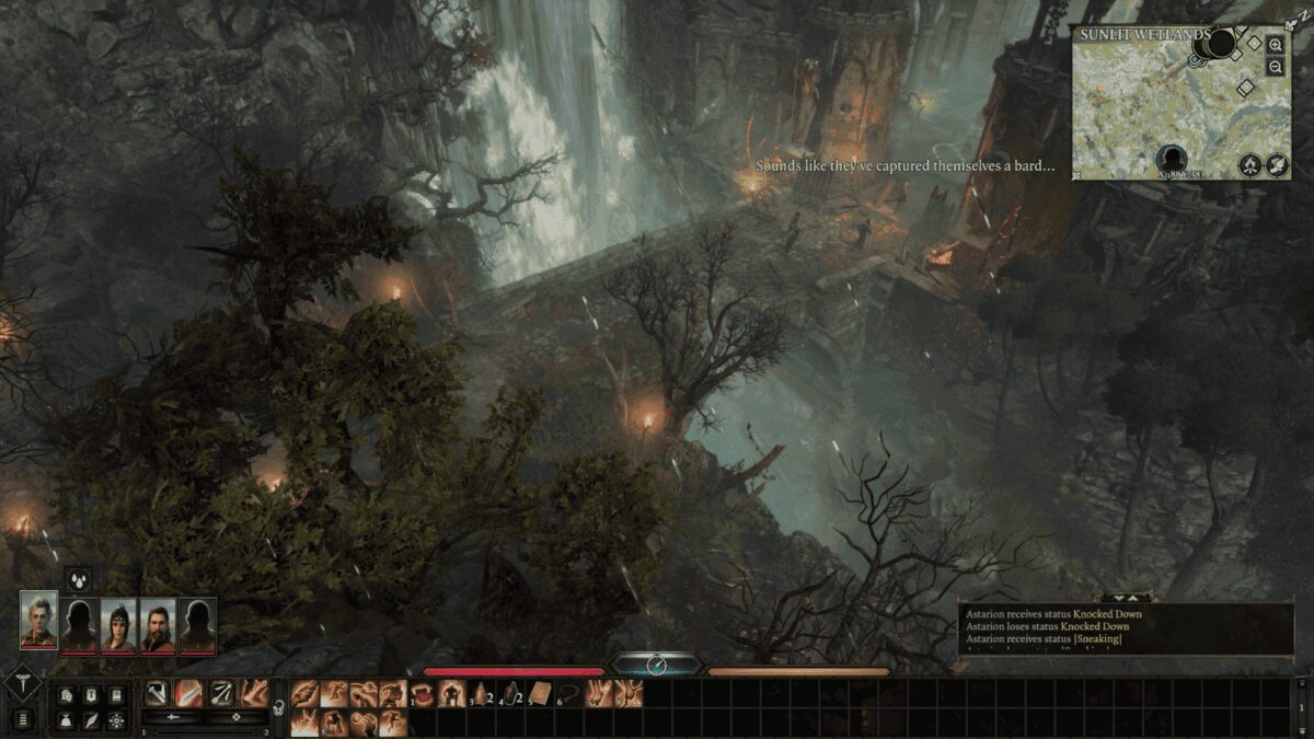 Экран из игры Baldur's Gate 3 с миникарты и интерфейсом