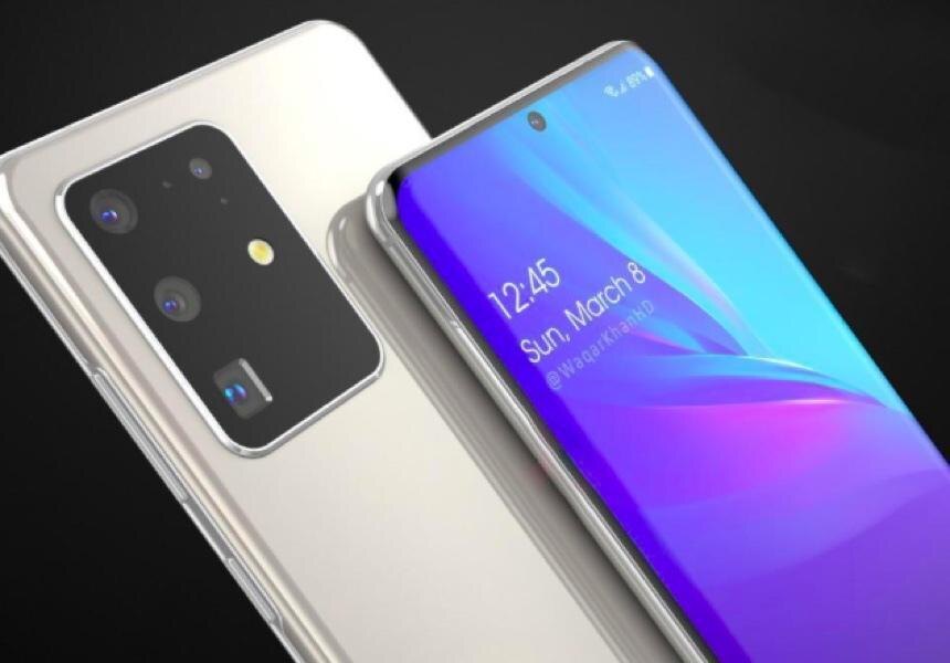 Смартфон Samsung Galaxy S20 с камерой и дисплеем