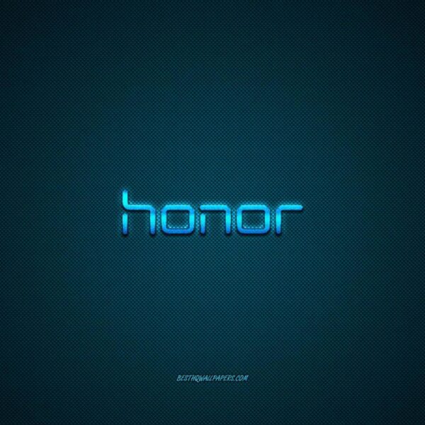 Honor проведёт анонсы новых гаджетов 24 февраля (honor logo blue shiny logo honor metal emblem wallpaper for honor smartphones blue carbon fiber texture scaled 1)
