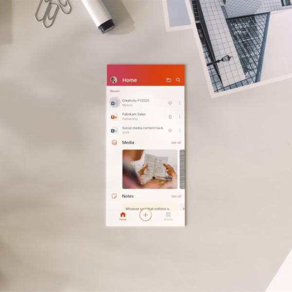 Microsoft выпустила единое приложение Office для Android (introducing the office mobile app 0 14 screenshot)