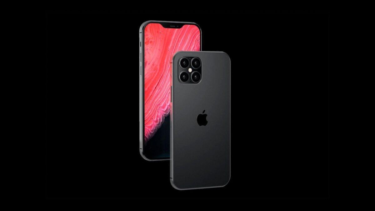 Черный iPhone 12 с тремя камерами и дисплеем