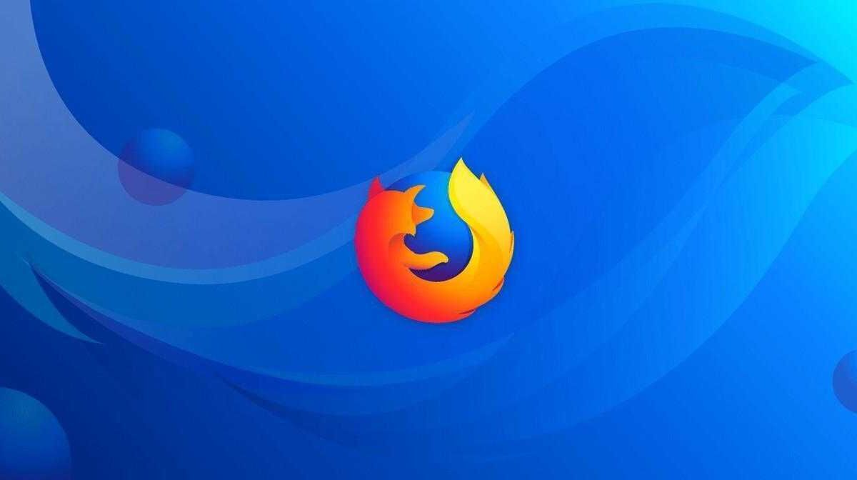 Логотип Firefox на синем фоне с волнистыми линиями