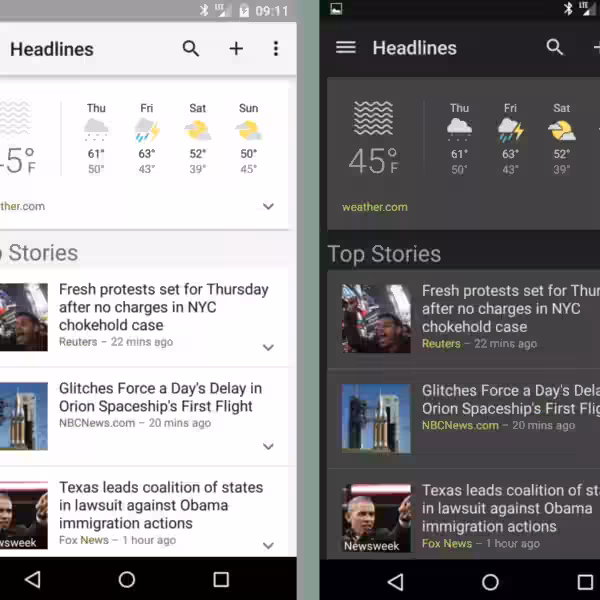google news and weather dark theme pic1