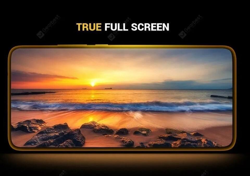 Экран смартфона Huawei Y8s показывает пейзаж заката