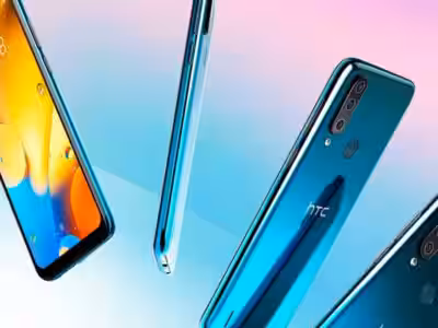 Смартфон HTC Desire 20 Pro с задними камерами и экраном