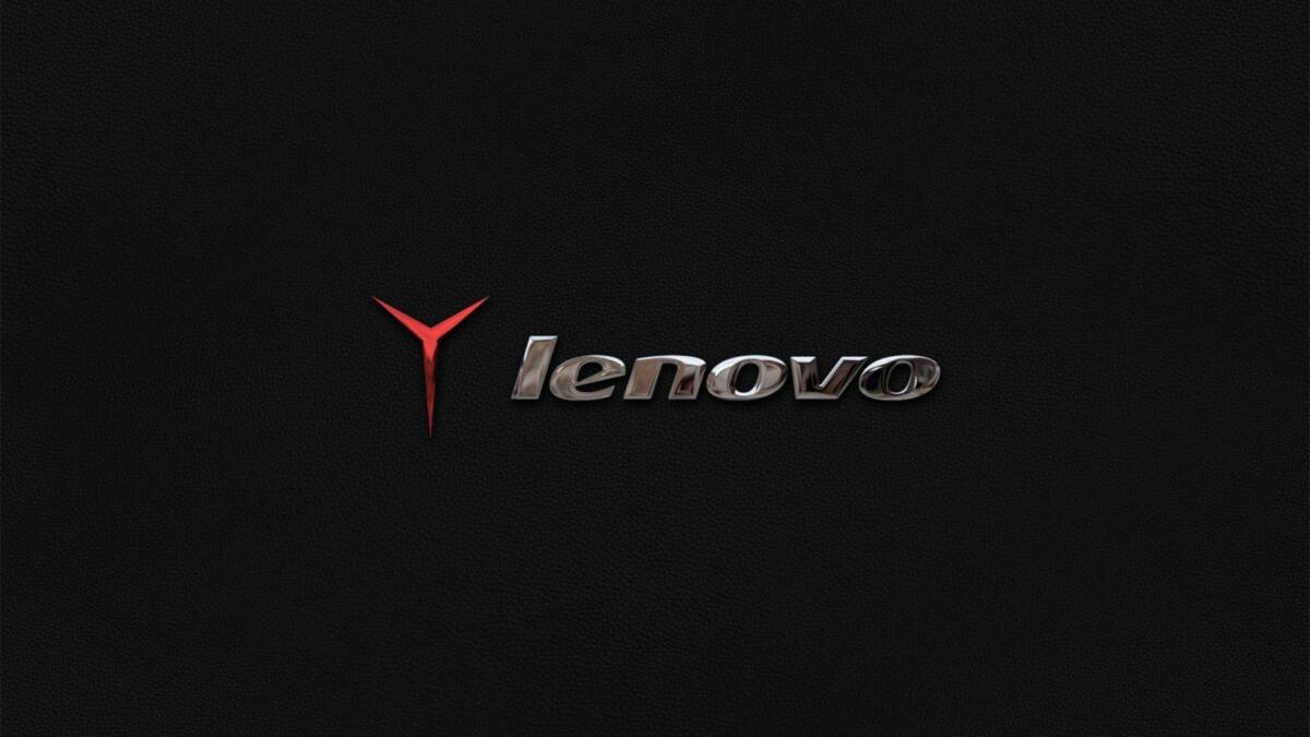 Логотип Lenovo Legion на черном текстурированном фоне