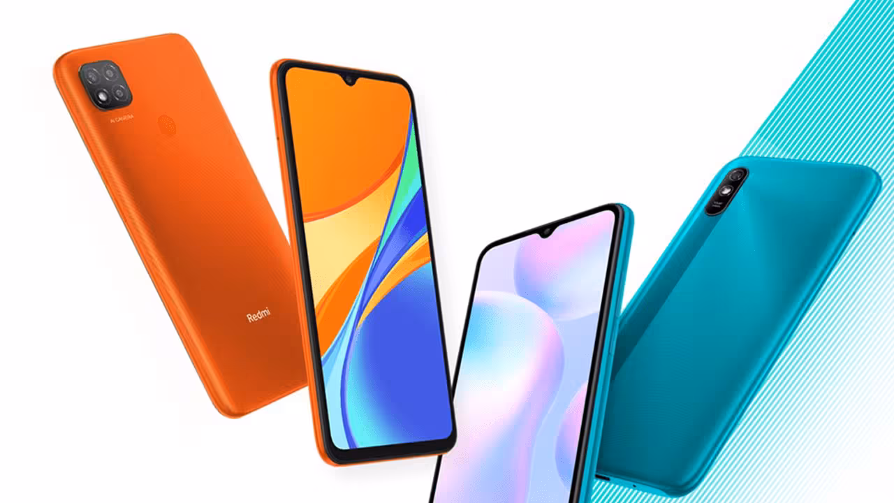 Картинка смартфонов Redmi 9A разных цветов и ракурсов