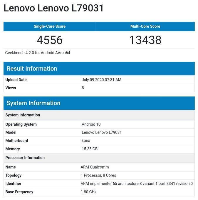 Lenovo Legion засветился в тестах GeekBench (lenovo legion gamign phone geekbench 1)