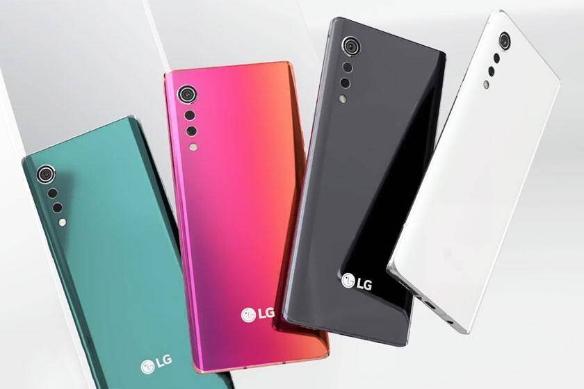 LG может выпустить новую версию смартфона LG Velvet с чипом Dimensity 800 3 Четыре смартфона LG Velvet разных цветов сзади сзади