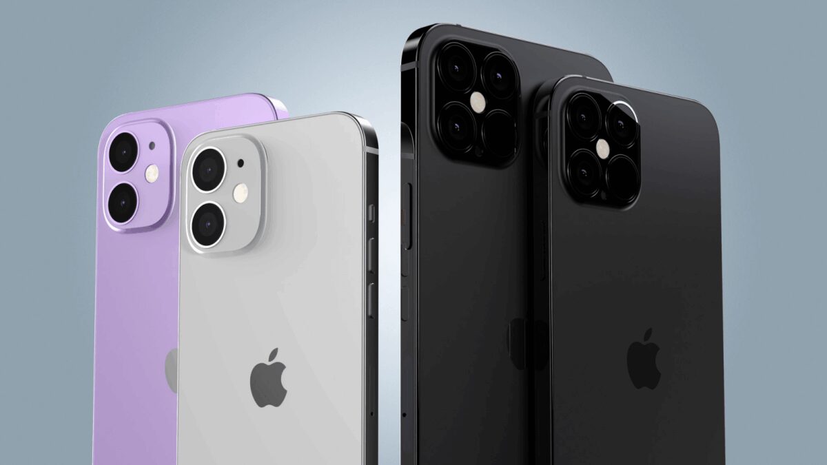 Официально: iPhone 12 представят 13 октября 3 Четыре новых iPhone 12 разных цветов спереди и сзади