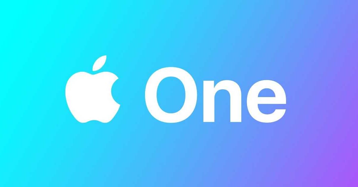 Логотип Apple One на градиентном фоне с белым текстом