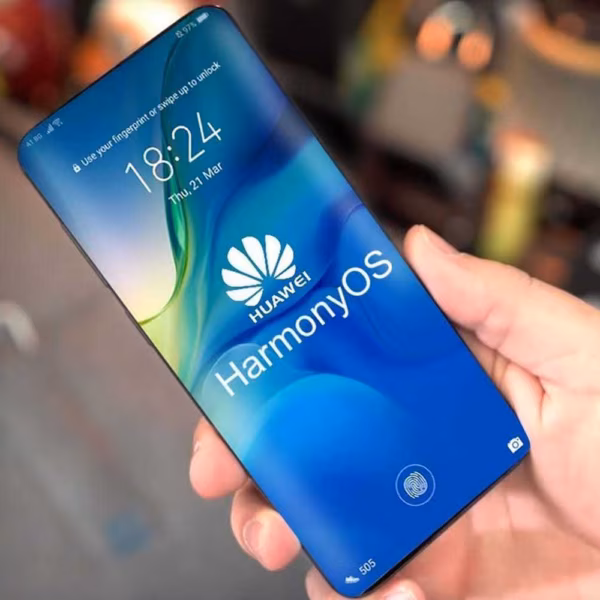 Смартфон Huawei с экраном и отображением HarmonyOS