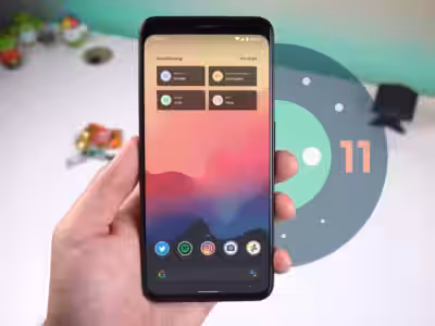 Смартфон Google Pixel 6 отображает интерфейс Android 11