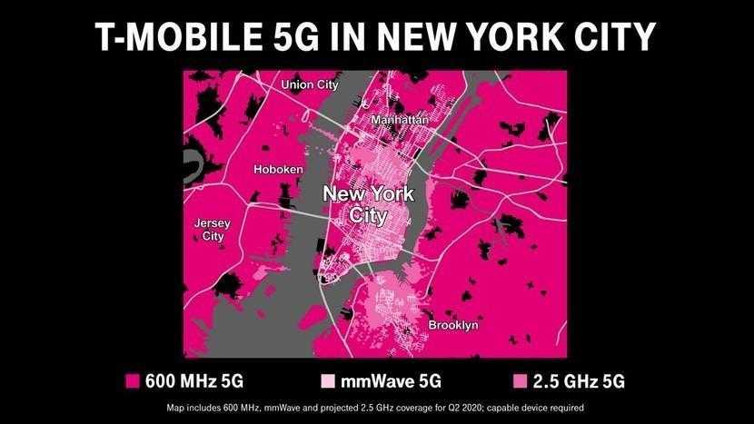 В США запустили 5G: вот все города, где работает новая связь (t mobile new york 5g map)