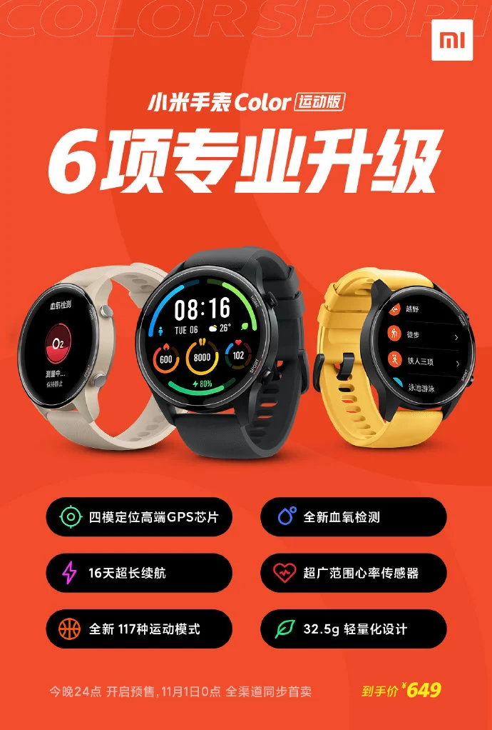 Xiaomi выпустила спортивную версию часов Mi Watch (Mi Watch Color Sports Edition 3)