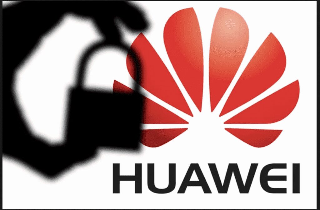 Тень смартфона Huawei рядом с логотипом Huawei