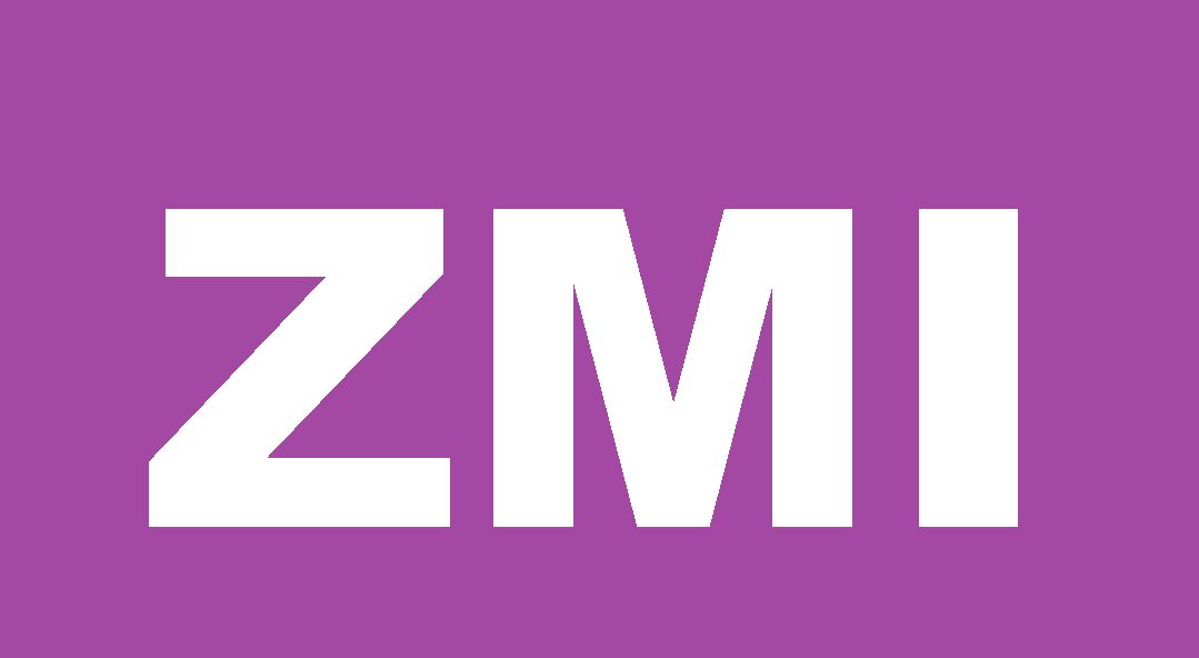 Фиолетовая иконка с буквами ZMI на фоне