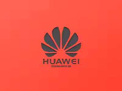 Логотип Huawei на красном фоне с текстом