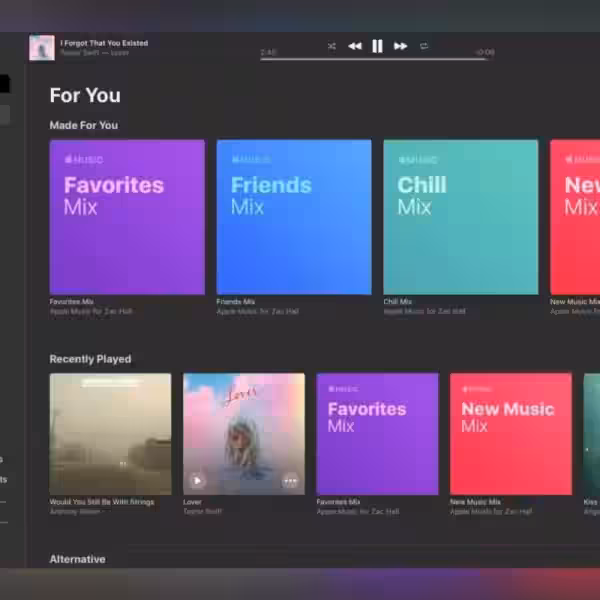 Apple Music web dark