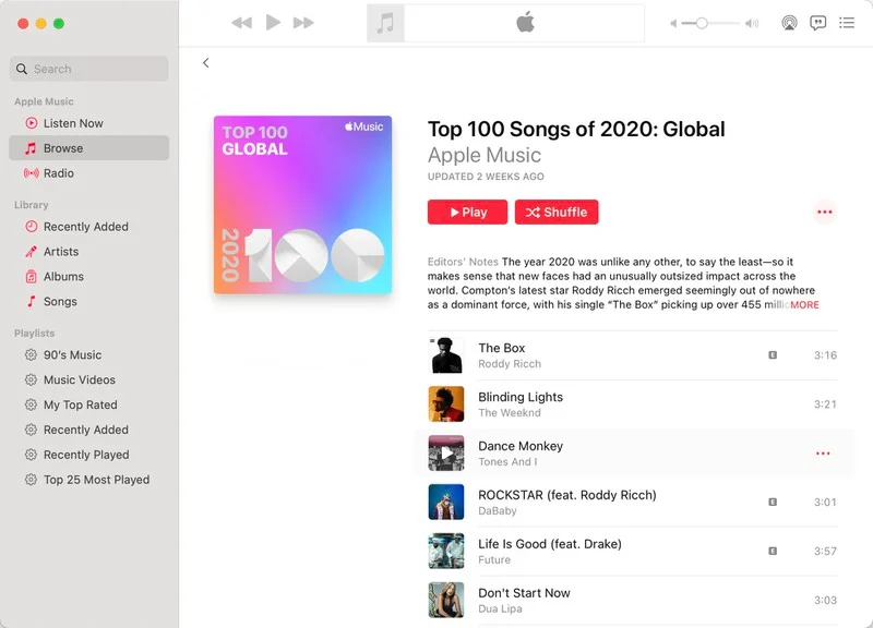 Apple опубликовала рейтинг песен 2020 года из Apple Music (top 100 apple music songs)