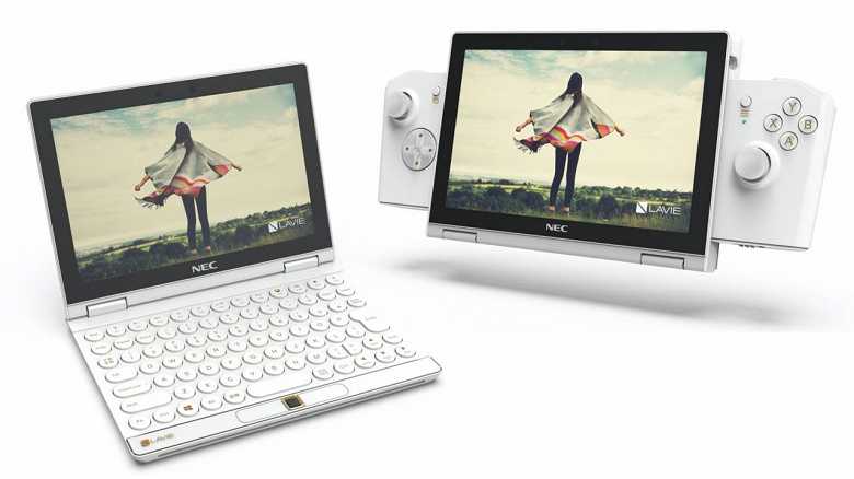 Lenovo и NEC выпустили маленький ноутбук, трансформирующийся в игровую приставку (LAVIE MINI concept)