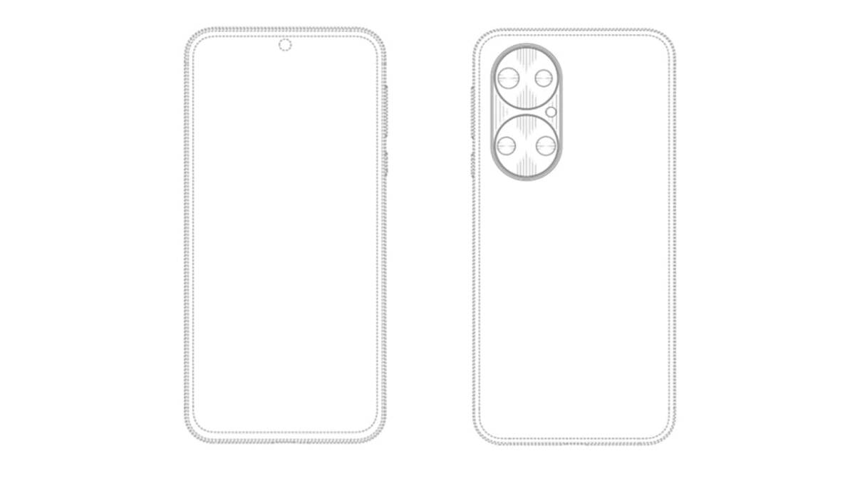 Схема задней части смартфона Huawei с камерой