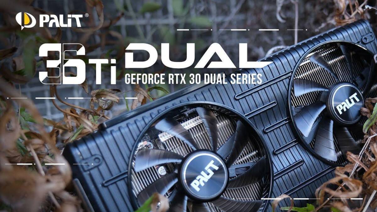 Видеокарта Palit GeForce RTX 3060 Dual крупный план