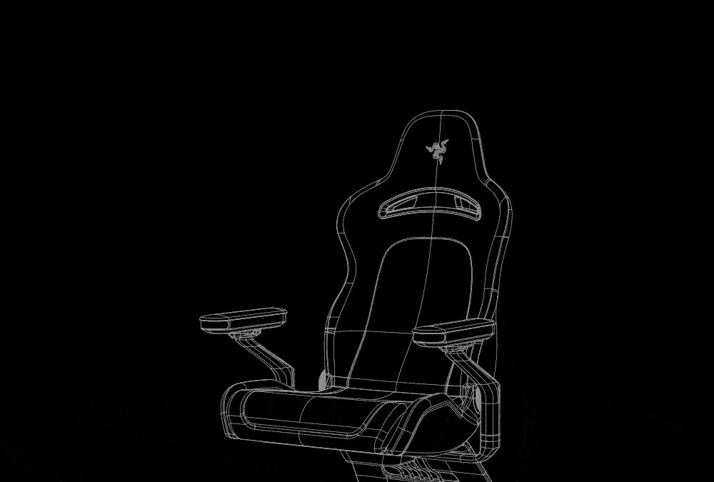 Игровое кресло Razer с изогнутой спинкой и подлокотниками
