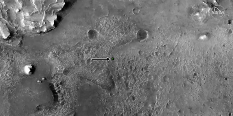 Марсоход Perserverance с вертолётом-дроном успешно высадился на Марс (screen shot 2021 02 18 at 6.30.30 pm 800x435 1)