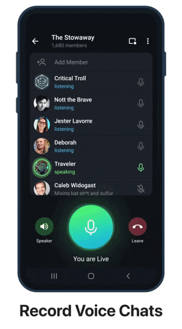 Telegram запустил Voice Chat 2.0, чтобы составить конкуренцию Clubhouse (giphy 8583396)