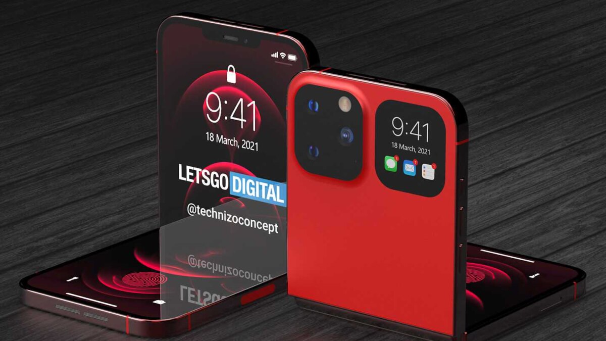 Красочные рендеры первого складного iPhone 5 iphone flip opvouwbare smartphone