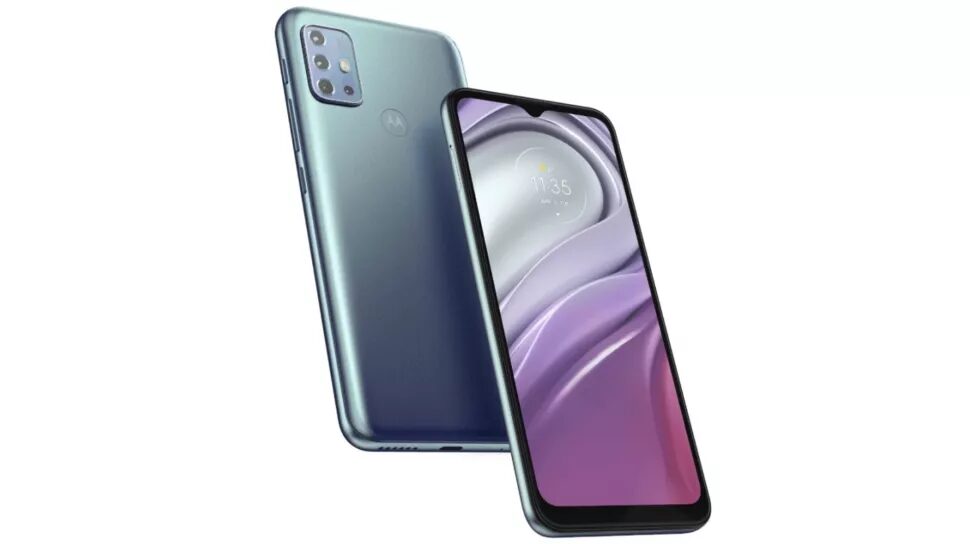 Смартфон Moto G20 спереди и сзади с камерой и экраном