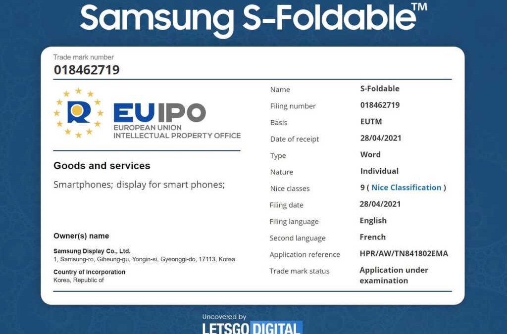 Samsung может работать над новым крутым складным телефоном 6 samsung s foldable trademark 1