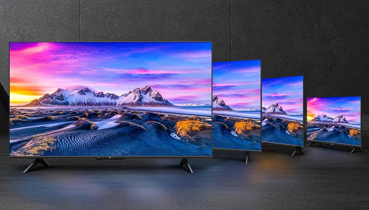Три телевизора Xiaomi Mi TV P1 с изображением