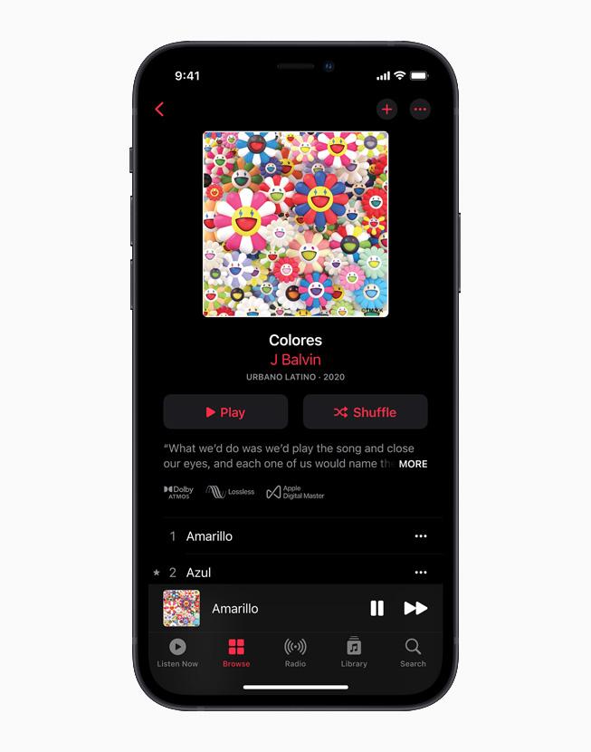 В Apple Music теперь доступно Lossless Audio и пространственное аудио (apple iphone12 jbalvin apple music screen 051021 inline.jpg.large)