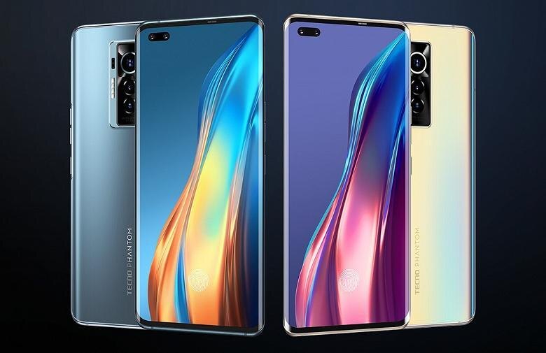 Два смартфона Tecno Phantom X с изогнутыми дисплеями