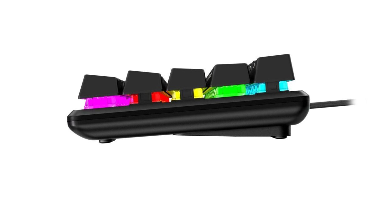 Механическая игровая клавиатура HyperX Alloy Origins 60 боковой ракурс подсветка RGB