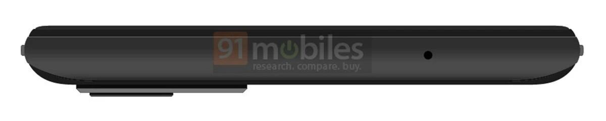 Боковой вид игрового смартфона Oppo с отверстиями и кнопками