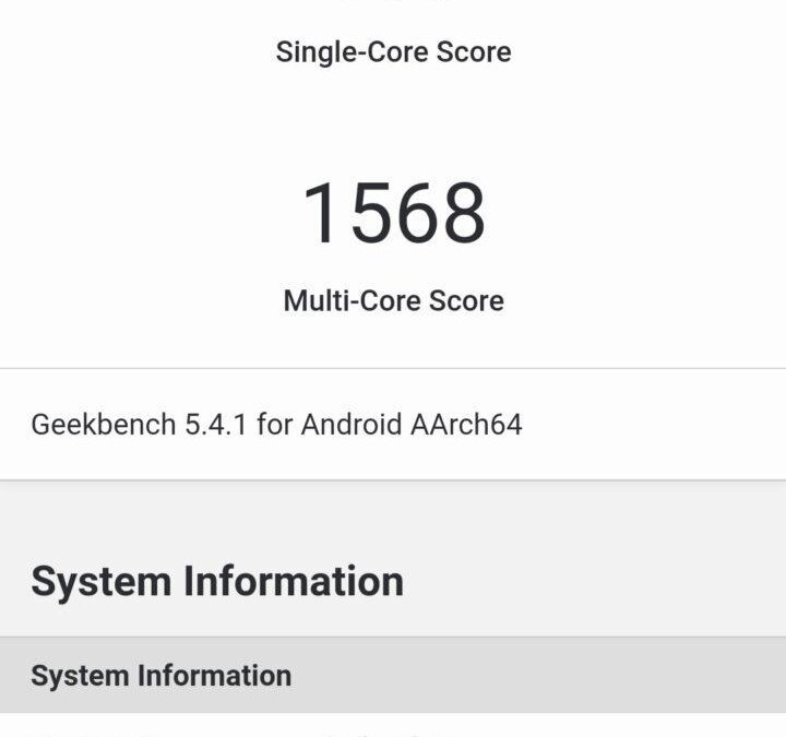 Тест Geekbench на Samsung Galaxy A52 с результатами процессора