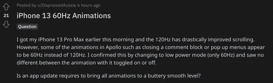 Apple заявляет, что экран 120 Гц работает со всеми сторонними приложениями 5 120hzreddit
