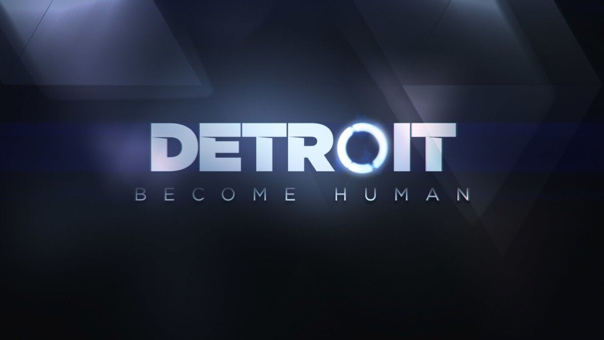 Загрузочный экран Detroit Become Human с логотипом Quantic Dream и кинематографичным фоном