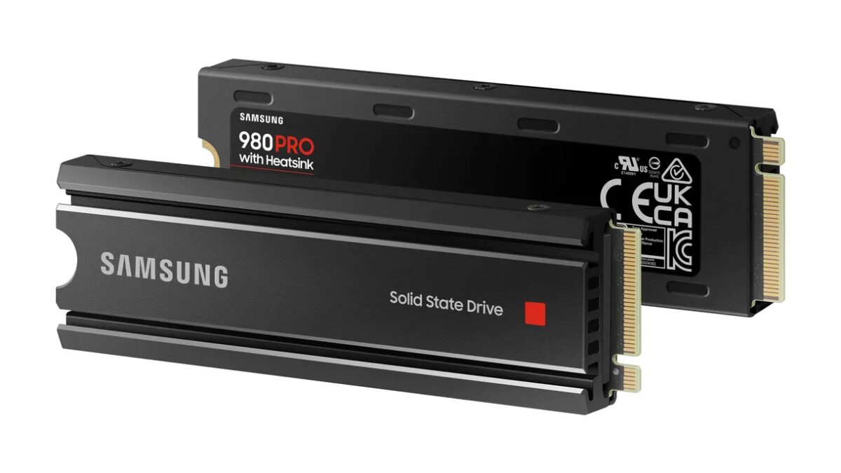 SSD Samsung 980 Pro с радиатором для PS5 вид сбоку и сзади
