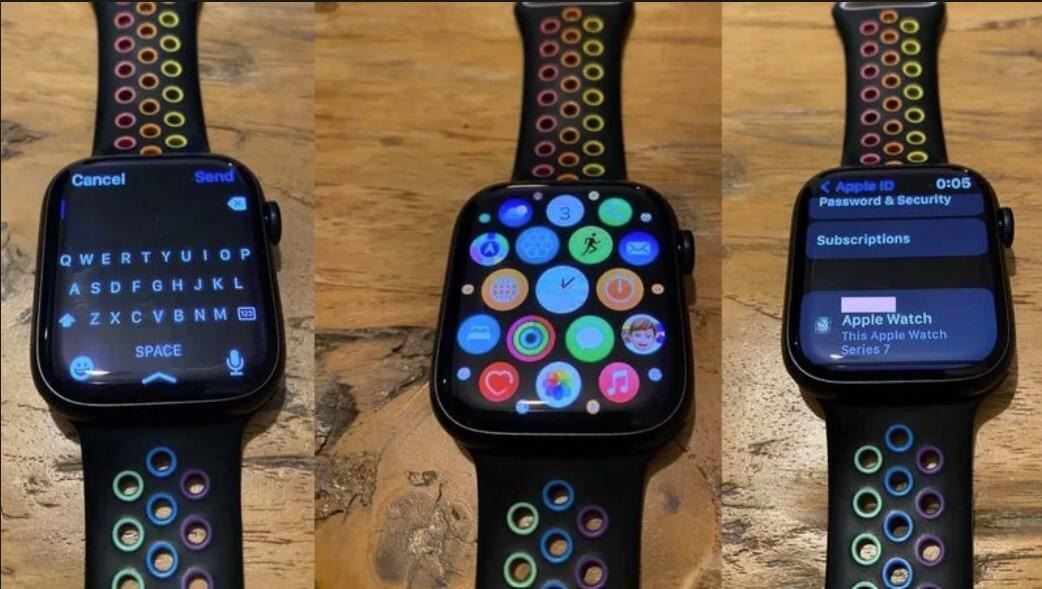 Разные изображения Apple Watch Series 7 с интерфейсами