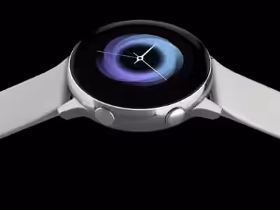 Круглое дисплейное окно Galaxy Watch 4 со стрелками и циферблатом