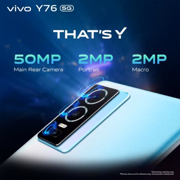 Задняя панель смартфона Vivo Y76 с четырьмя камерами